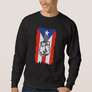 Boxer Boxer Fans Boxer Gloves Puerto Rico Flag Sweatshirt
