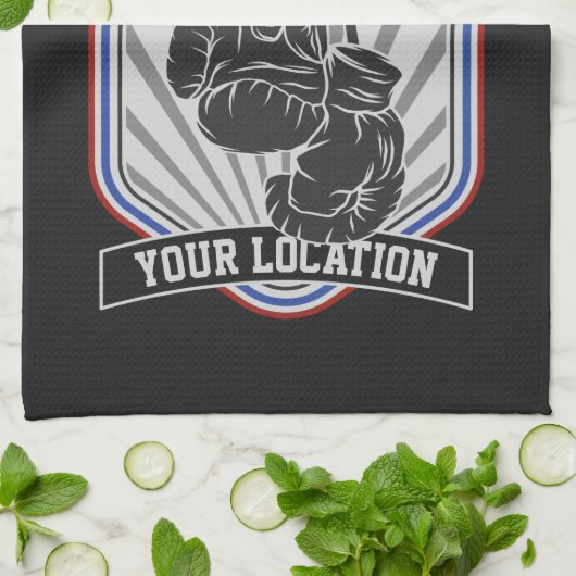 Boxer-Boxer-Fitness-Spiel für personalisierte Boxm Geschirrtuch (Gefaltet)