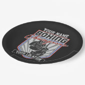 Boxer-Boxer-Fitness-Spiel für personalisierte Boxm Pappteller (Schrägansicht)