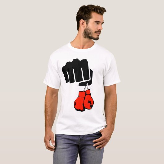 Boxer, Boxhandschuhe, Faust- und Boxhandschuhe T-Shirt (Vorne ganz)