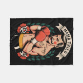 Boxer Boxing American Traditional Tattoo Art Flash Fleecedecke (Vorderseite (Horizontal))