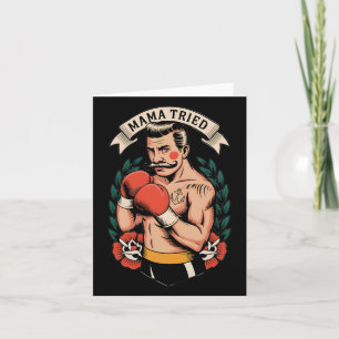 Boxer Boxing American Traditional Tattoo Art Flash Karte