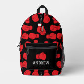 Boxer Boxing Gloves Gemustert Bedruckter Rucksack (Vorderseite)