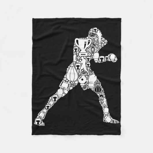 Boxer Boxing Men Kids Boys Fleecedecke (Vorderseite)