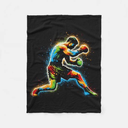 Boxer Boxring Martial Art Kickboxer Trai Fleecedecke (Vorderseite)