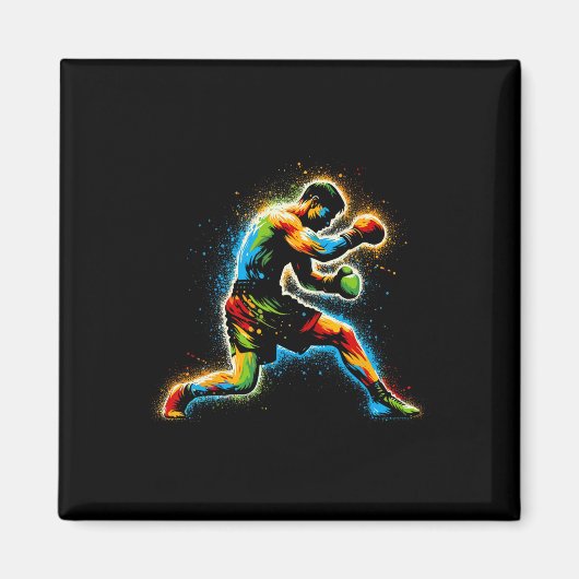 Boxer Boxring Martial Art Kickboxer Trai Magnet (Vorne)