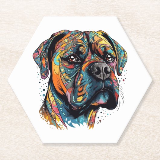 Boxer Buddies Playful Pup File Summary Digital Untersetzer (Vorderseite)