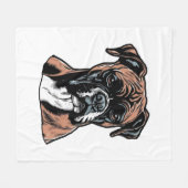 Boxer Buddy Humour Protective Fleecedecke (Vorderseite (Horizontal))