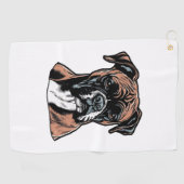Boxer Buddy Humour Protective Golfhandtuch (Horizontal)