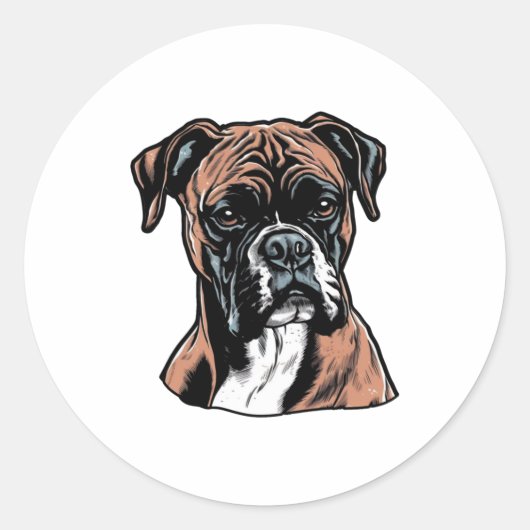 Boxer Buddy Humour Protective Runder Aufkleber (Vorderseite)
