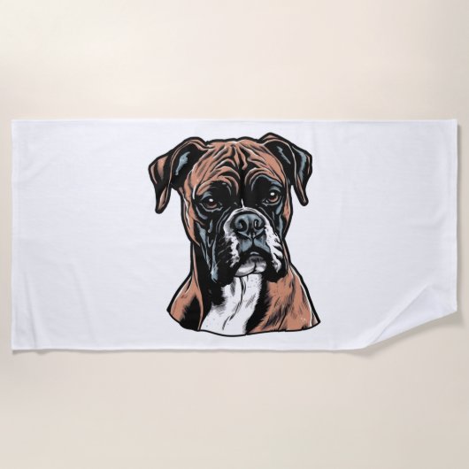 Boxer Buddy Humour Protective Strandtuch (Vorderseite)