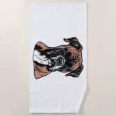 Boxer Buddy Humour Protective Strandtuch (Vorderseite)