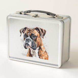 Boxer Buddy Portable Foto-Realistic Dog Design Metall Brotdose