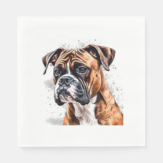 Boxer Buddy Portable Foto-Realistic Dog Design Serviette (Vorderseite)