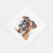 Boxer Buddy Portable Foto-Realistic Dog Design Serviette (Ecke)