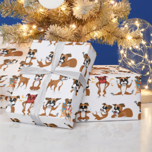 Boxer Cartoon Funny Seamless Wrapping Paper Geschenkpapier