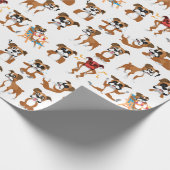Boxer Cartoon Funny Seamless Wrapping Paper Geschenkpapier (Ecke)
