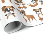 Boxer Cartoon Funny Seamless Wrapping Paper Geschenkpapier (Rolleneckpunkt)