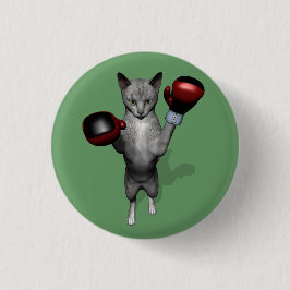 Boxer Cat Button