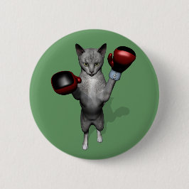 Boxer Cat Button