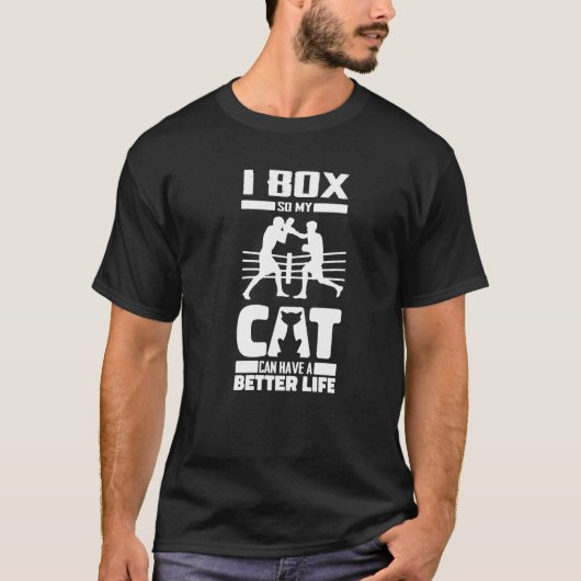 Boxer Cat Handschuhe Fighter Sparring Boxen T-Shirt (Vorderseite)