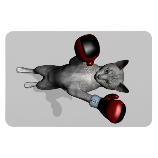 Boxer Cat Magnet (Horizontal)