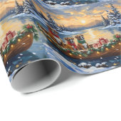 Boxer Christmas Boat Holiday Geschenkpapier (Rolleneckpunkt)