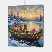 Boxer Christmas Boat Holiday Keramikornament (Links)