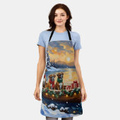 Boxer Christmas Boat Holiday Schürze (Getragen)