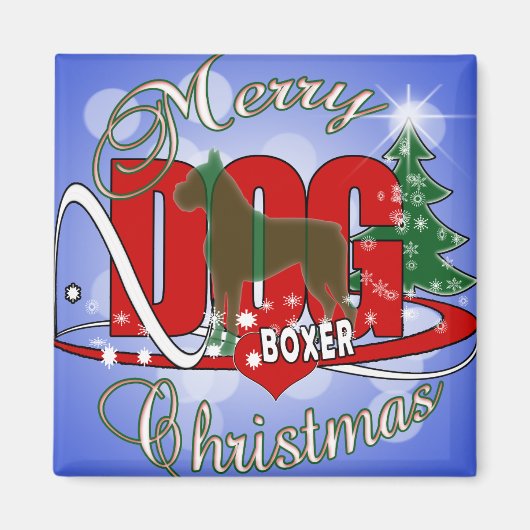BOXER CHRISTMAS DOG MAGNET (Vorne)