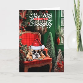 Boxer Christmas Dog Naughty oder Nice Feiertagskarte