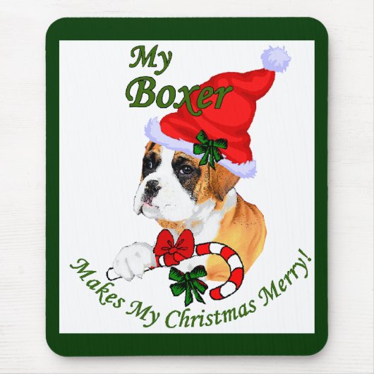 Boxer Christmas Geschenke Mousepad (Vorne)