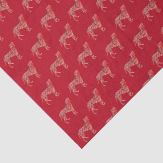 Boxer Christmas Hund Niedliche Silhouette Red Seidenpapier (Detail)