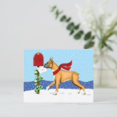 Boxer Christmas Mail Feiertagspostkarte (Stehend Vorderseite)