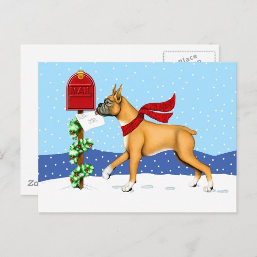 Boxer Christmas Mail Feiertagspostkarte (Vorne/Hinten)