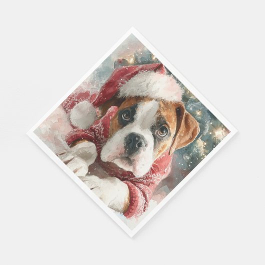 Boxer Christmas Paper Napkin Serviette (Ecke)