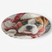 Boxer Christmas Paper Plate Pappteller (Schrägansicht)