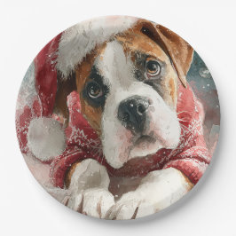   Boxer Christmas  Paper Plate Pappteller