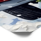 Boxer Christmas Red Truck Holiday Poster (Ecke)