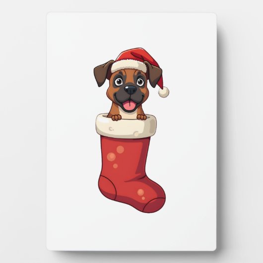 Boxer Christmas Stocking Fotoplatte (Vorderseite)