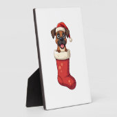 Boxer Christmas Stocking Fotoplatte (Seite)