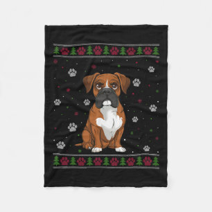 Boxer Christmas Sweater Xmas Haustier Hund Lover Fleecedecke