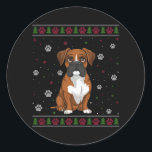 Boxer Christmas Sweater Xmas Haustier Hund Lover Runder Aufkleber<br><div class="desc">Boxer Christmas Sweater Xmas Haustier Hund Lover</div>