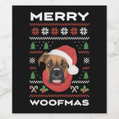 Boxer Christmas Weinetikett (Einzelnes Label)