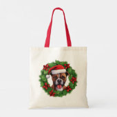 Boxer Christmas Wreath Tragetasche (Rückseite)