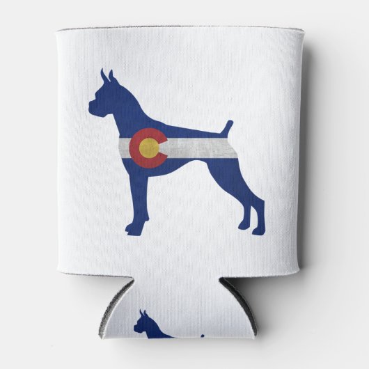 Boxer Cropped Oars Silhouette Colorado Flag Dosenkühler (Vorderseite)