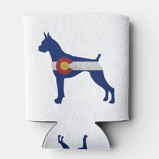 Boxer Cropped Oars Silhouette Colorado Flag Dosenkühler (Rückseite)