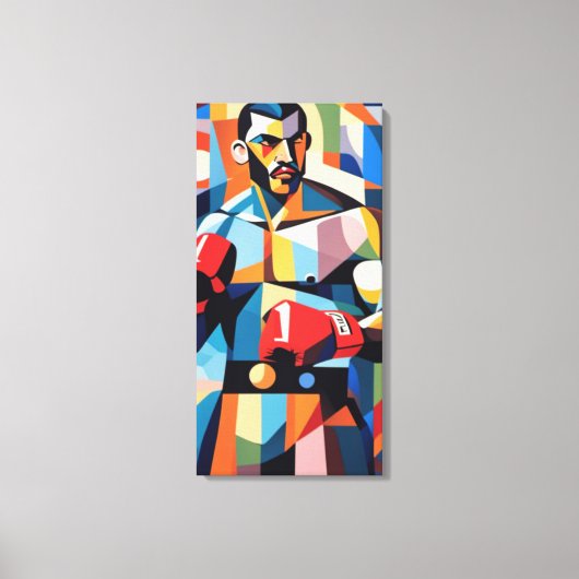 Boxer Cubism Canvas Print Leinwanddruck (Vorderseite)