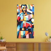 Boxer Cubism Canvas Print Leinwanddruck (Insitu (Wohnzimmer))