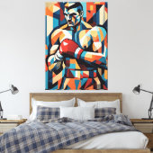 Boxer Cubism Canvas Print Leinwanddruck (Insitu (Schlafzimmer))